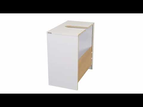 Waschbeckenunterschrank "Emma" Weiß/Sonoma 58 x 60 cm livinity®