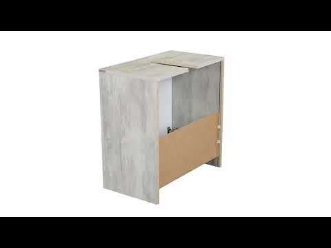 Waschbeckenunterschrank "Kiko" Beton/Weiß 58 x 60 cm livinity®